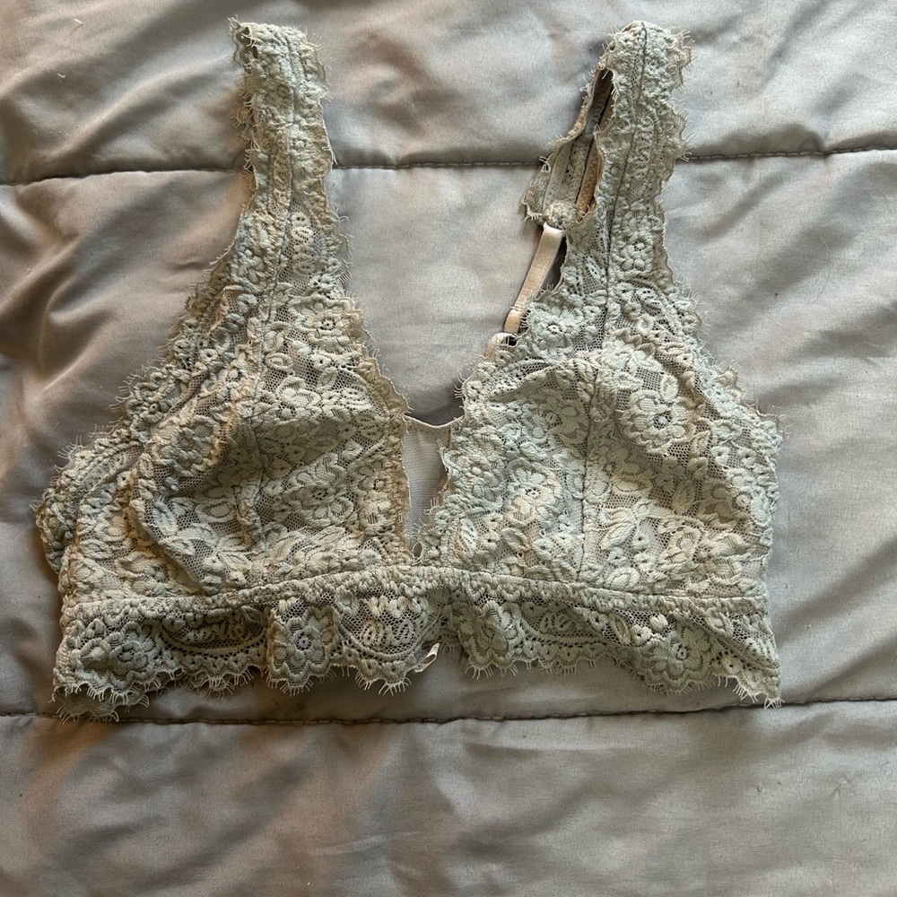 Gray lace bralette